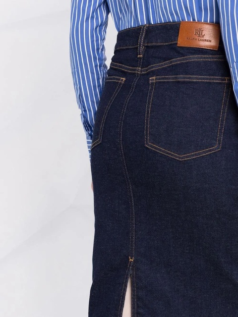 Lauren Ralph Lauren high-rise denim skirt - Blue - zdjęcie produktu nr 2