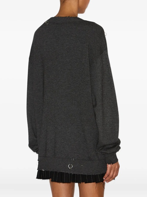 ISABEL MARANT Cassandre ring-embellished pullover - Grey - zdjęcie produktu nr 1
