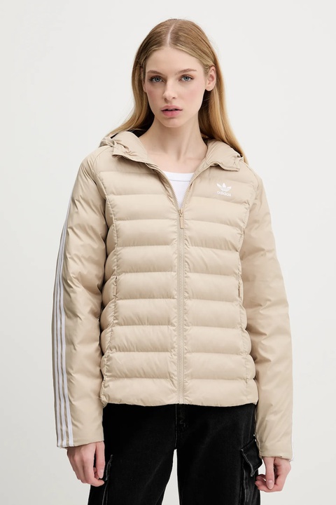 adidas Originals kurtka Slim Jacket kolor beżowy przejściowa JX2940 - zdjęcie produktu nr 1