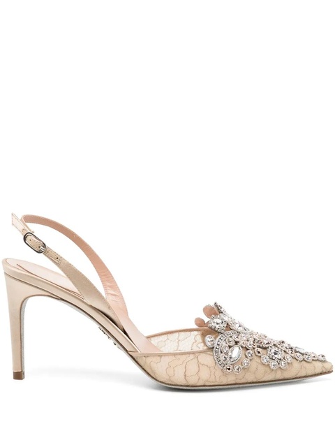 René Caovilla 50mm Veneziana crystal slingback pumps - Neutrals - zdjęcie produktu nr 1