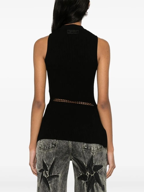The Attico cut-out ribbed-knit tank top - Black - zdjęcie produktu nr 2