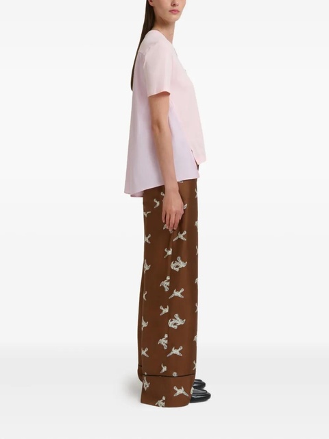 Marni logo-embroidered cotton T-shirt - Pink - zdjęcie produktu nr 2
