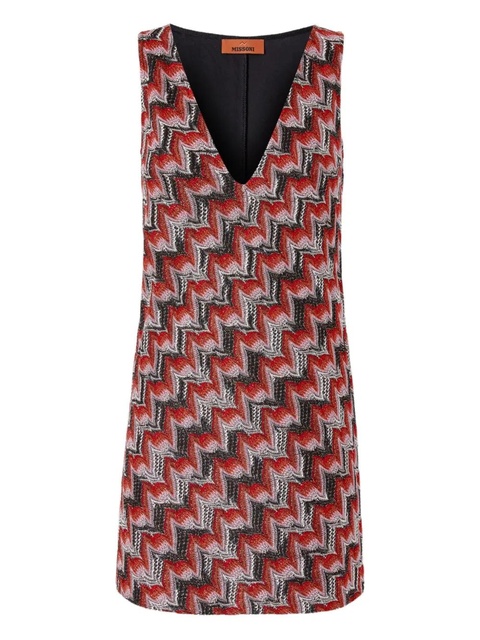 Missoni zigzag-pattern mini dress - Red - zdjęcie produktu nr 1