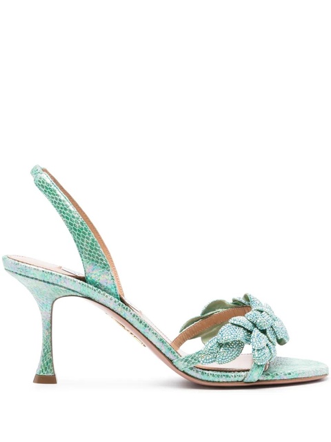 Aquazzura Glactic Flower 75mm leather sandal - Blue - zdjęcie produktu nr 1