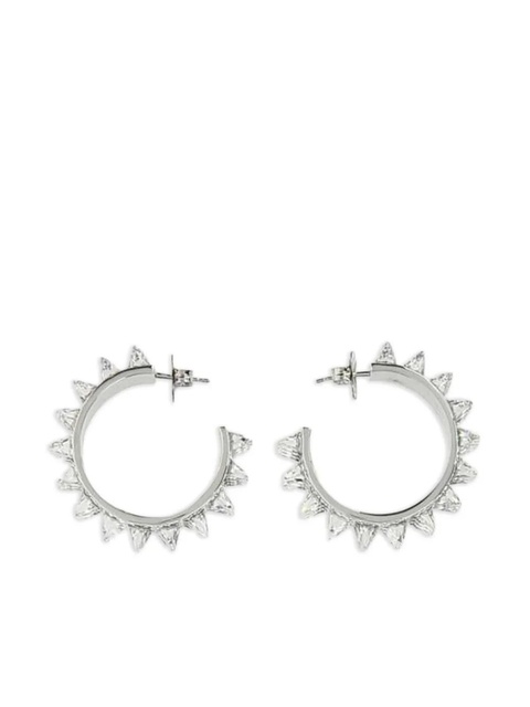 Amina Muaddi Karma hoop earrings - Silver - zdjęcie produktu nr 1