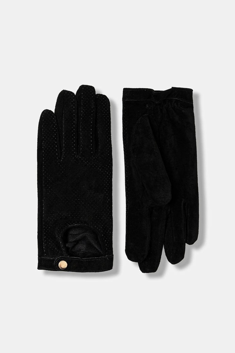 Medicine rękawiczki zamszowe kolor czarny - zdjęcie produktu nr 2