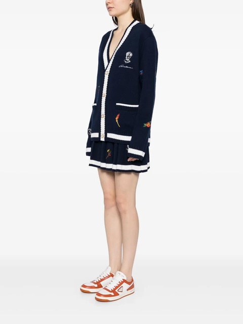 Casablanca embroidered motif cardigan - Blue - zdjęcie produktu nr 2
