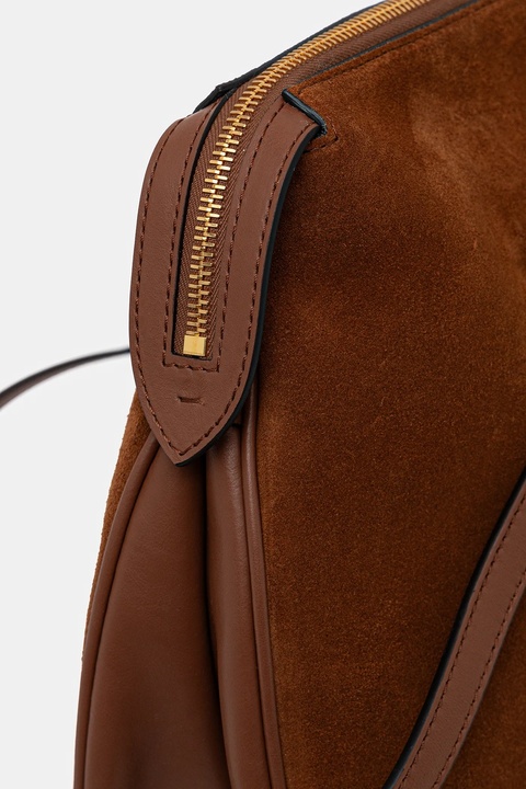 Pollini torebka zamszowa kolor brązowy PC4406PP0N QD1 - zdjęcie produktu nr 1