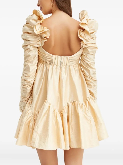 ZIMMERMANN Broszka ruffled silk dress - Neutrals - zdjęcie produktu nr 1