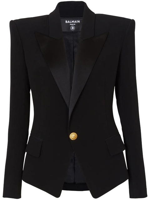 Balmain satin-lapel single-breasted blazer - Black - zdjęcie produktu nr 1