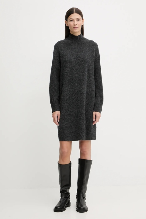 Marc O'Polo sukienka z dodatkiem wełny kolor szary mini oversize 5000007471 - zdjęcie produktu nr 2