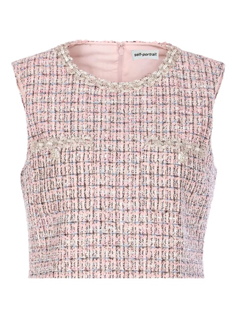 Self-Portrait crystal-embellished dress - Pink - zdjęcie produktu nr 1