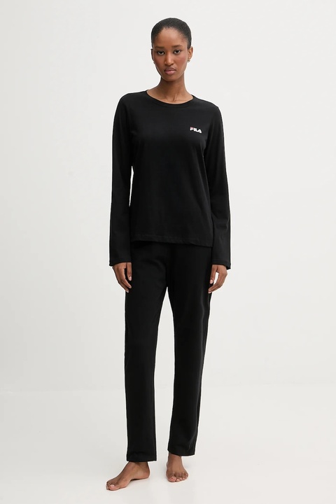 Fila piżama bawełniana damska kolor czarny bawełniana FPW4217 - zdjęcie produktu nr 1