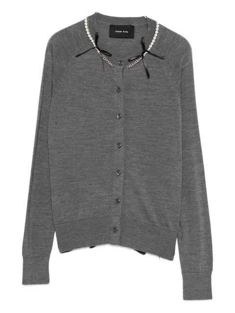 Simone Rocha merino wool cardigan - Grey - zdjęcie produktu nr 1