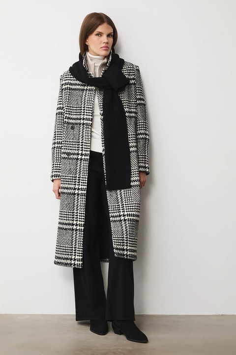 Medicine płaszcz z dodatkiem wełny kolor czarny - zdjęcie produktu nr 1