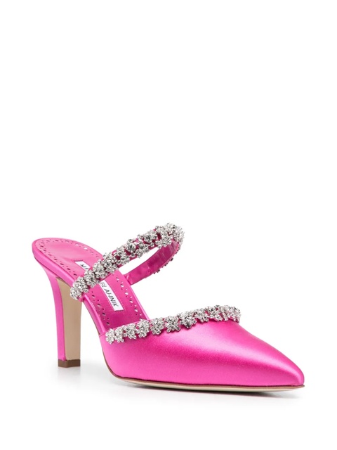 Manolo Blahnik Vedadamu 80mm crystal-embellished mules - Pink - zdjęcie produktu nr 1