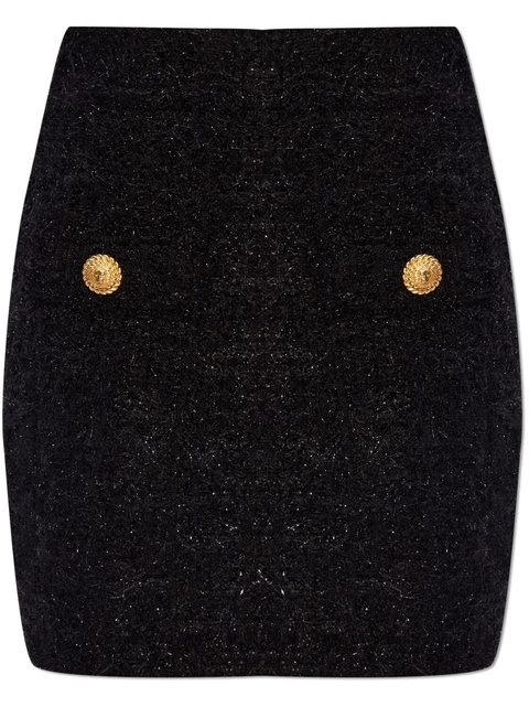Balmain high-waisted bouclé miniskirt - Black - zdjęcie produktu nr 1