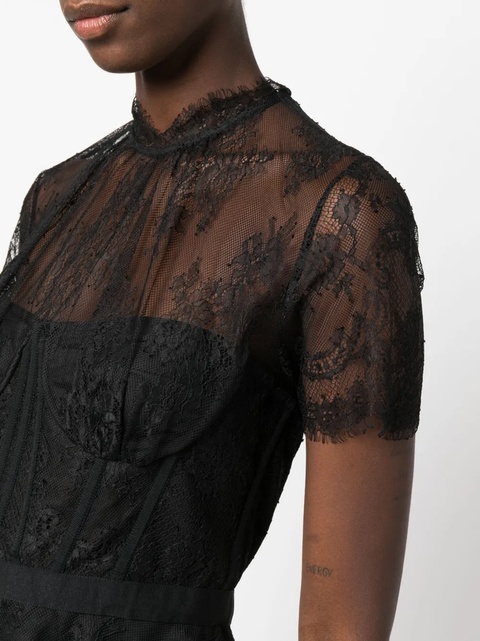 Simkhai lace-embellished corset top - Black - zdjęcie produktu nr 2