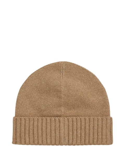 Lauren Ralph Lauren ribbed button beanie hat - Brown - zdjęcie produktu nr 1