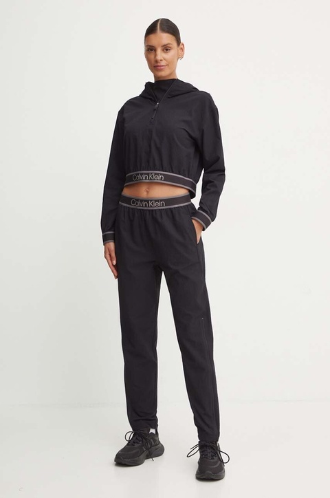 Calvin Klein Performance bluza treningowa kolor czarny z kapturem z nadrukiem 00GWF4J403 - zdjęcie produktu nr 2