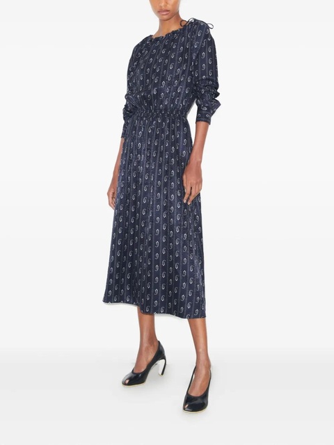Tory Burch paisley-print smocked dress - Blue - zdjęcie produktu nr 2