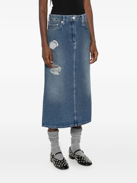 Simone Rocha distressed-effect midi skirt - Blue - zdjęcie produktu nr 1