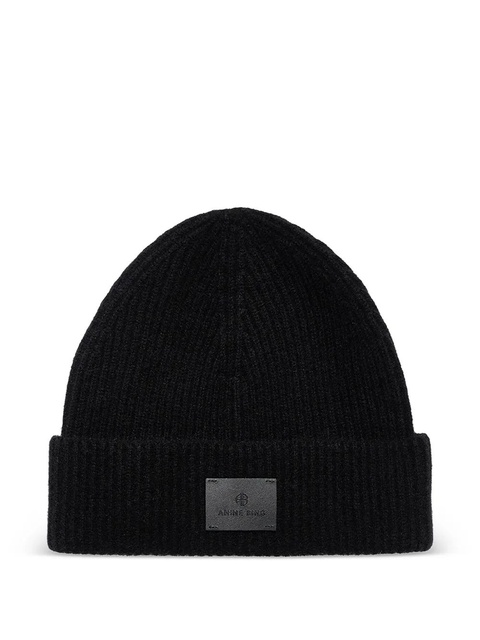 ANINE BING Carley ribbed beanie hat - Black - zdjęcie produktu nr 1