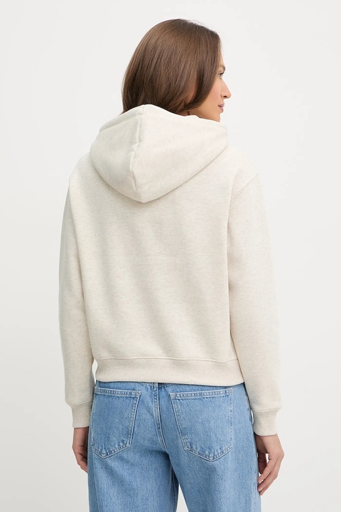 Tommy Hilfiger bluza damska kolor beżowy z kapturem z aplikacją WW0WW43598 - zdjęcie produktu nr 2