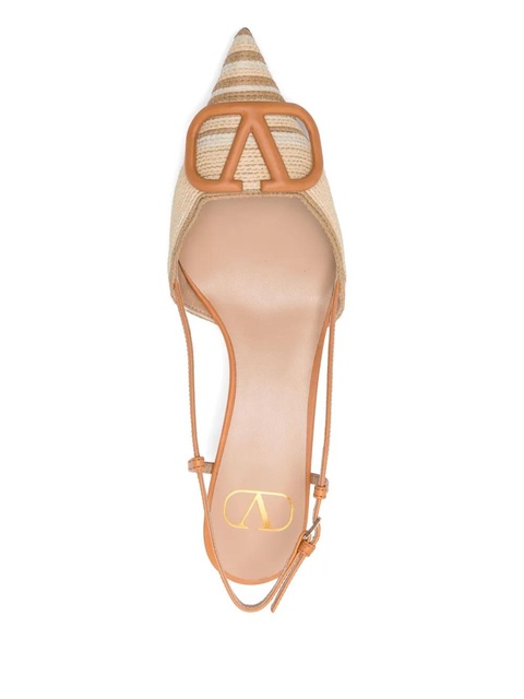 Valentino Garavani 45mm VLogo Signature slingback pumps - Neutrals - zdjęcie produktu nr 2
