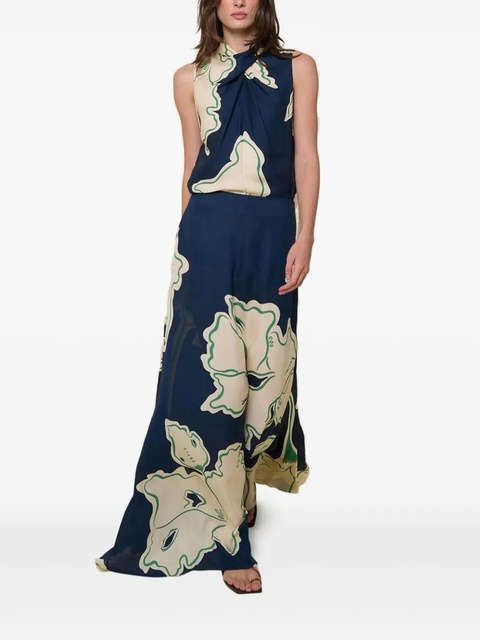 Johanna Ortiz Magia Flamenca floral-print maxi skirt - Black - zdjęcie produktu nr 1