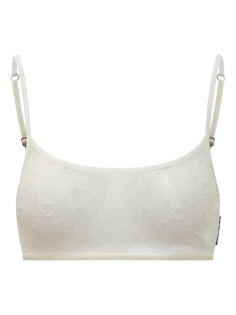 Marine Serre patterned-jacquard bra - White - zdjęcie produktu nr 1