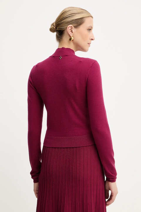 Silvian Heach sweter LOLA damski kolor bordowy z półgolfem GPA25554LU - zdjęcie produktu nr 2