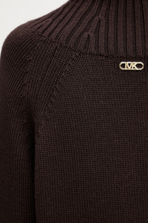 MICHAEL Michael Kors sweter wełniany damski kolor brązowy ciepły z golfem MF561CGF2G - zdjęcie produktu nr 2