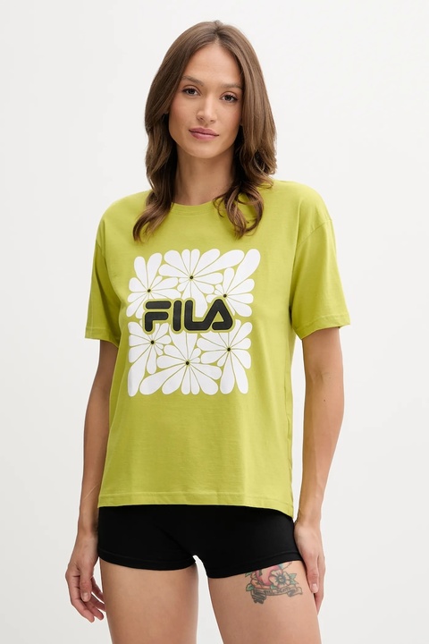 Fila piżama damska kolor zielony bawełniana FPS4201 - zdjęcie produktu nr 1
