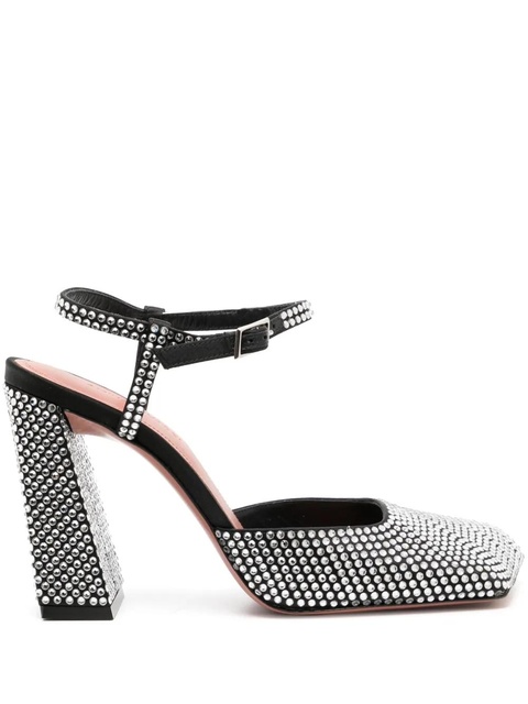 Amina Muaddi 95mm Charlotte crystal-embellished sandals - Silver - zdjęcie produktu nr 1