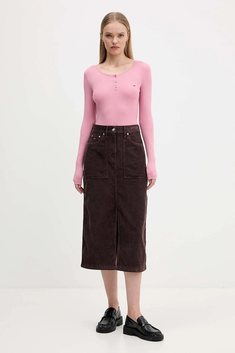 Tommy Jeans longsleeve kolor różowy DW0DW21575 - zdjęcie produktu nr 1