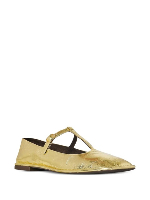 The Row T-strap square-toe ballet flats - Gold - zdjęcie produktu nr 2