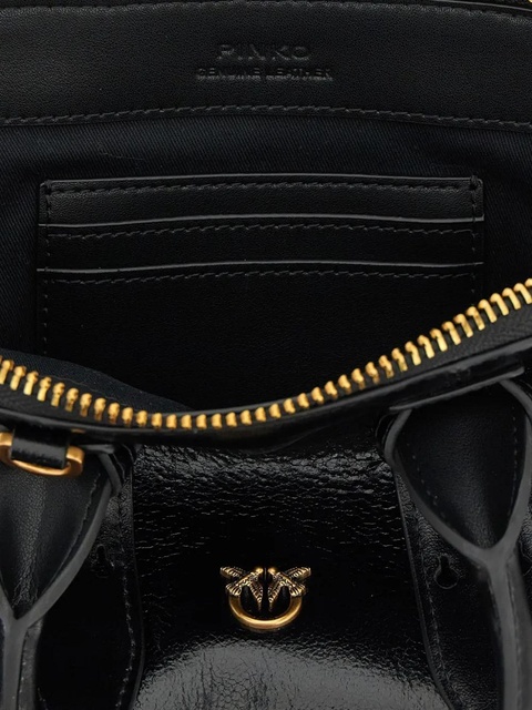 PINKO adjustable handle love birds bowling handbag - Black - zdjęcie produktu nr 2