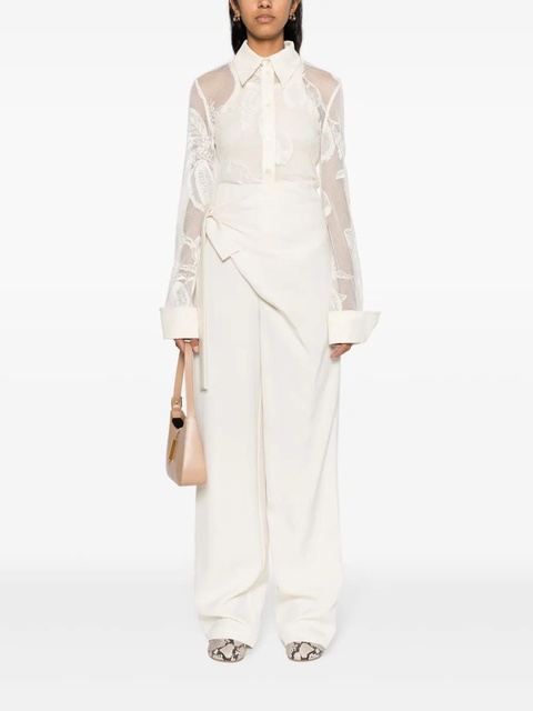 Sportmax layered floral-lace shirt - Neutrals - zdjęcie produktu nr 2