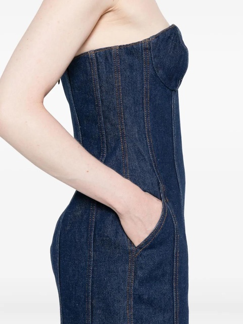 Magda Butrym strapless denim midi dress - Blue - zdjęcie produktu nr 2