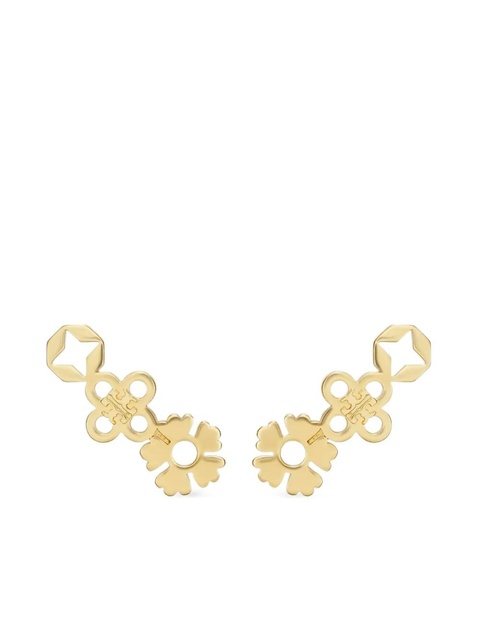 Tory Burch flower-hexagon stud earrings - Gold - zdjęcie produktu nr 2