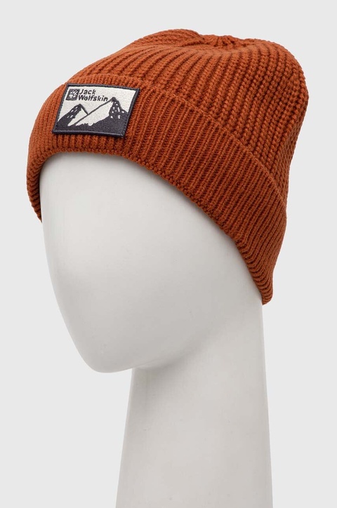 Jack Wolfskin czapka kolor czerwony z grubej dzianiny - zdjęcie produktu nr 2