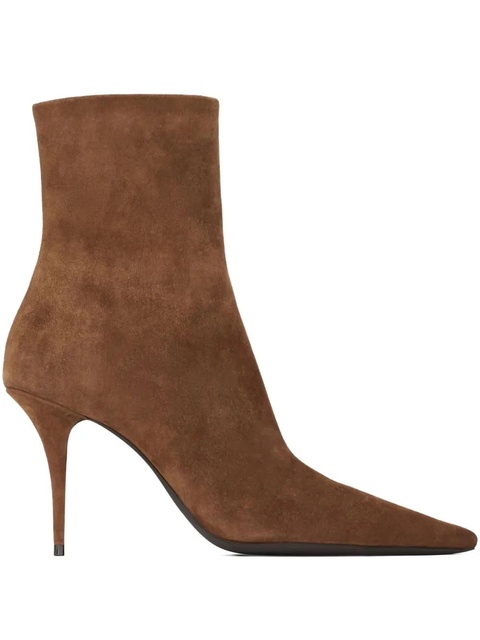 Saint Laurent 90mm Ashley suede boots - Brown - zdjęcie produktu nr 1