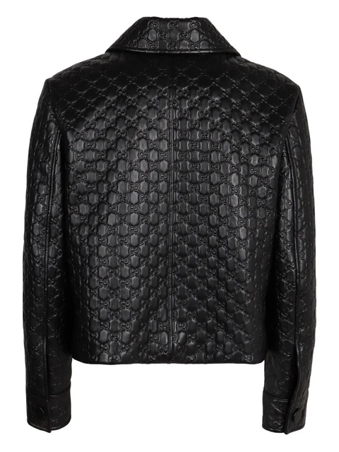 Gucci embossed-GG leather jacket - Black - zdjęcie produktu nr 2