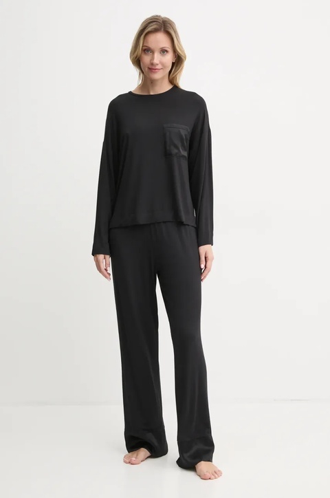 United Colors of Benetton longsleeve piżamowy kolor czarny 3ZEW3M06P - zdjęcie produktu nr 2