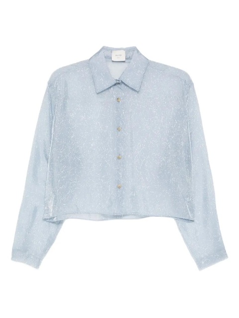 Alysi speckled cropped shirt - Blue - zdjęcie produktu nr 1