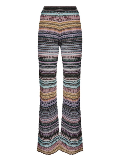 Missoni striped-pattern knit trousers - Blue - zdjęcie produktu nr 1
