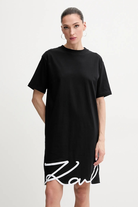 Karl Lagerfeld sukienka bawełniana kolor czarny mini oversize A1W13001 - zdjęcie produktu nr 1