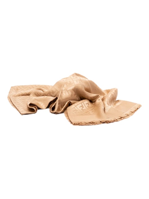 FENDI FF logo-pattern fringed scarf - Brown - zdjęcie produktu nr 2