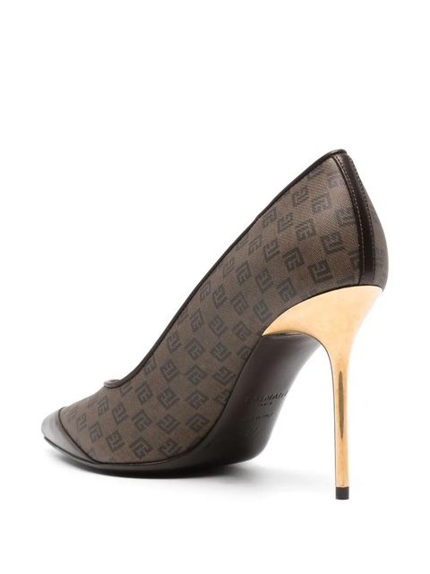 Balmain 100mm monogrammed pumps - Brown - zdjęcie produktu nr 2